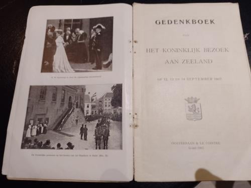 Oud gedenkboek koninklijk bezoek Zeeland 1907