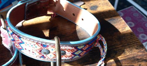 IBIZA LEREN BOHO HONDEN HALSBAND