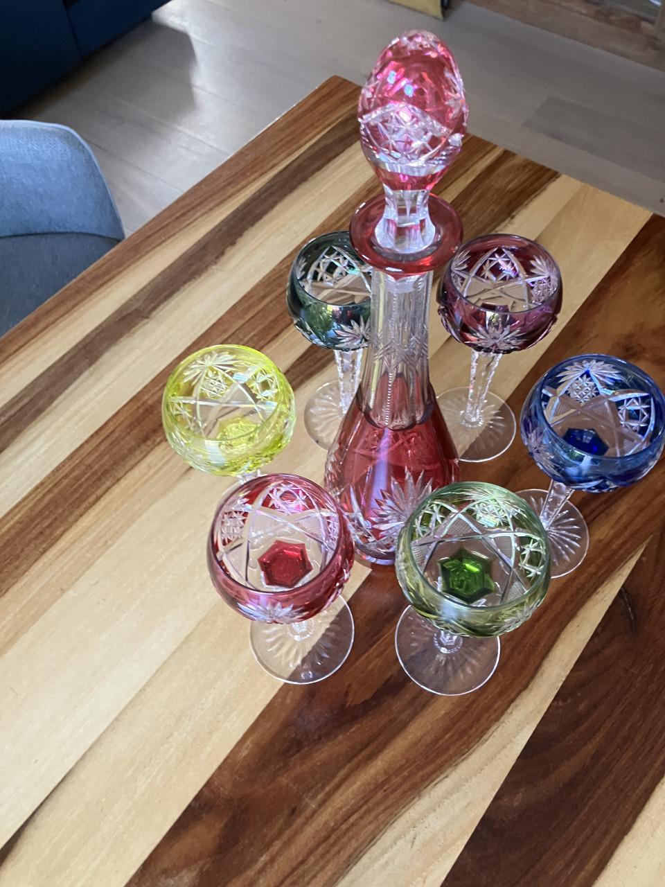 Set glazen en karaf Val St Lambert