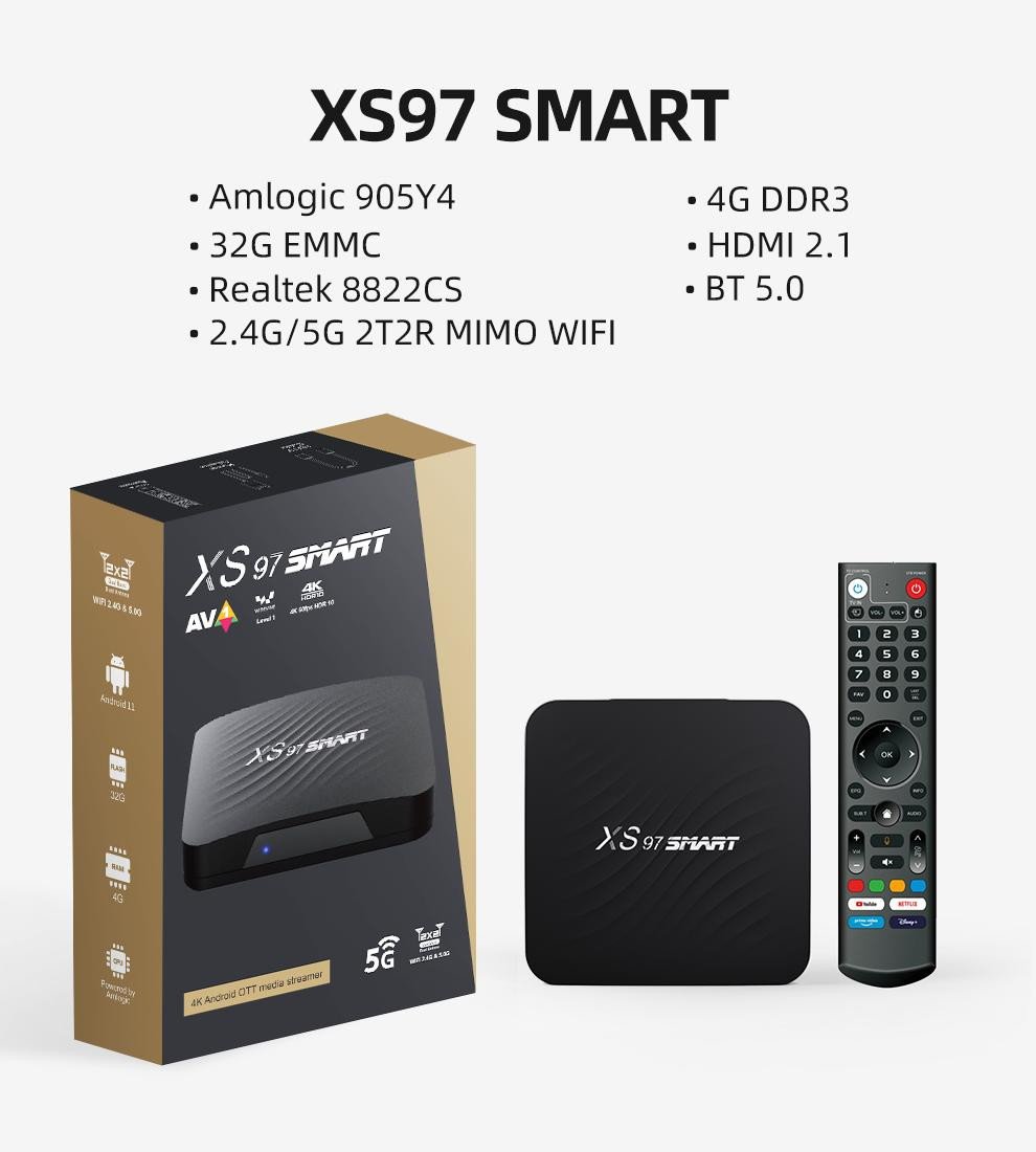 XS97 Android smart tv box inclusief 1 jaar kijken