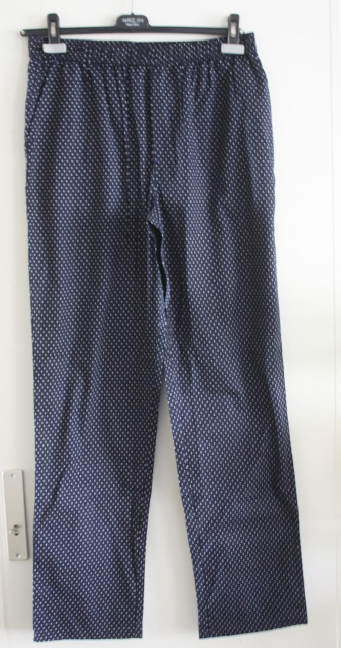Blauwe pyamabroek met witte stippen maat L