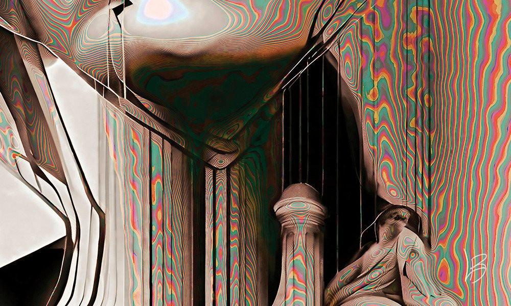 " Unreal " Unieke editie 1/1 - Digitaal schilderij/Giclee -  60x60x2 cm
