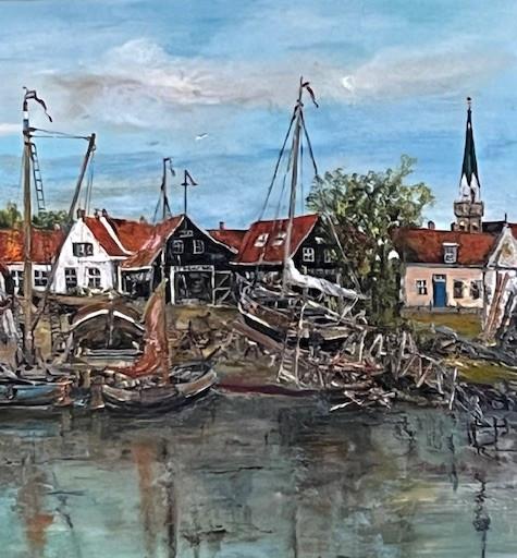 Oude visserij op de zeil