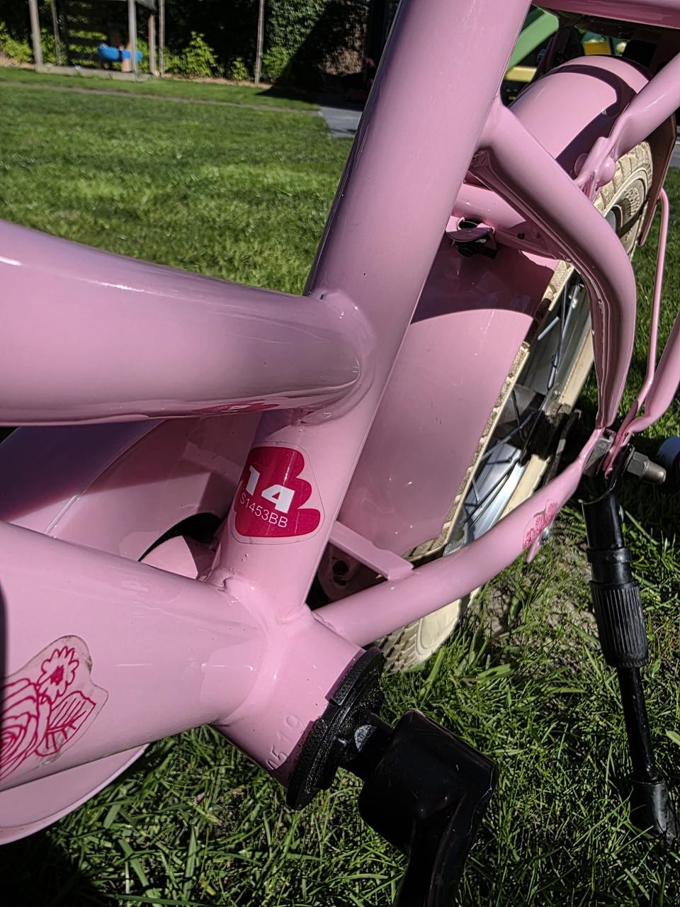 Roze kinderfiets 14 inch
