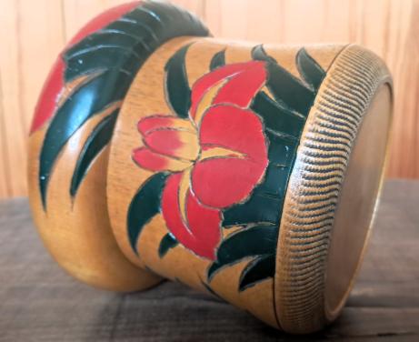 Vintage Amsterdamse school art deco kluwenpot, wolhouder of wolpot