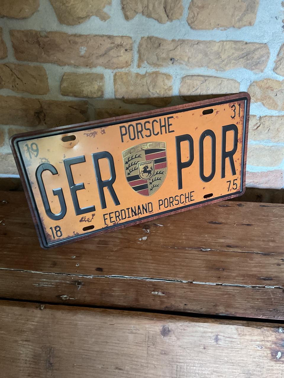 Retro Porsche nummerplaat
