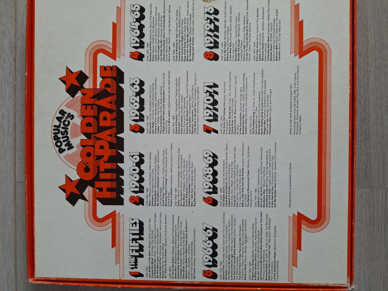 8 lp box golden hitparade 1960 tot 1973