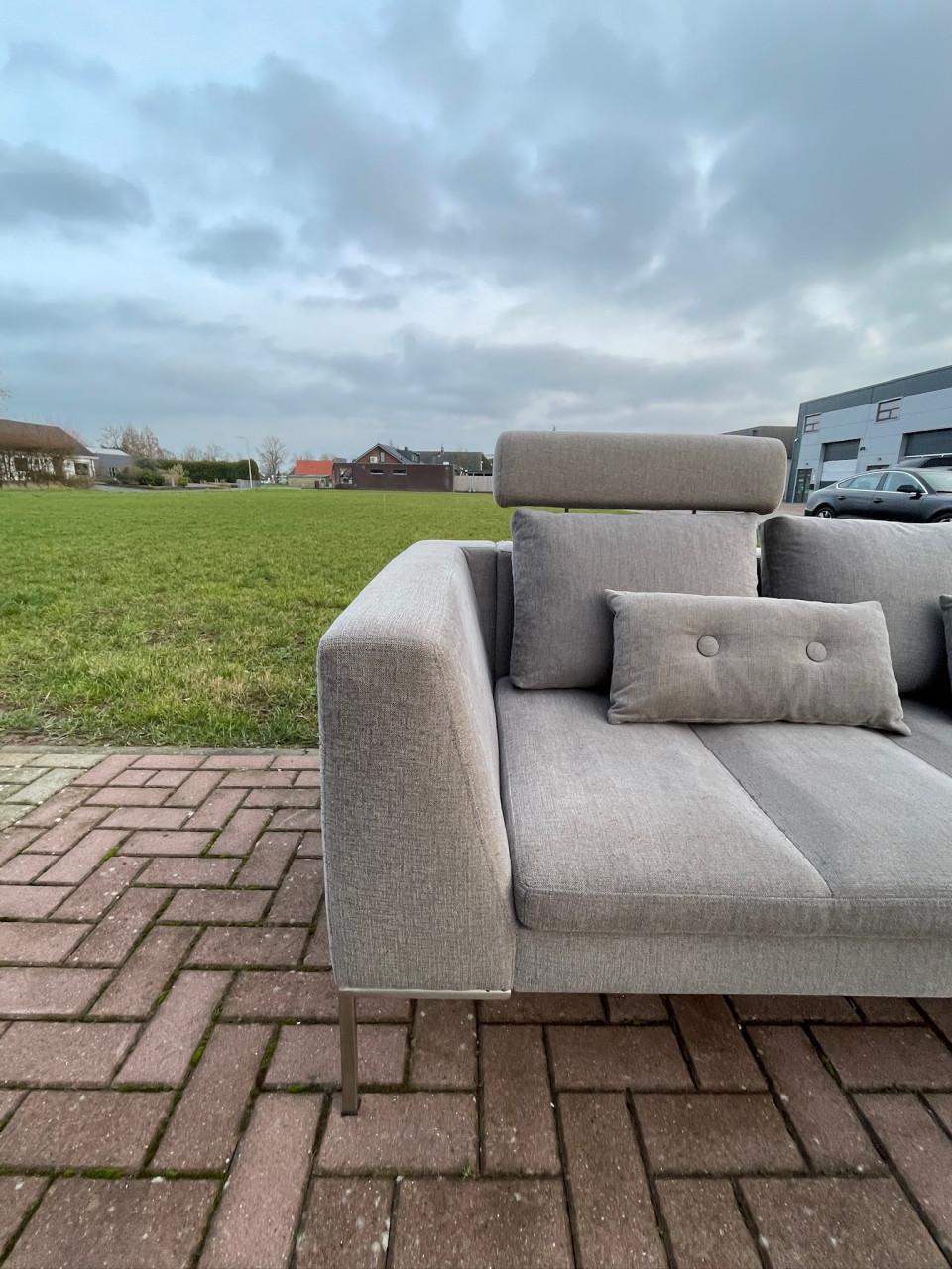 GRATIS LEVERING HEEL BENELUX + DACH Montel Grijs Stoffen Hoekbank