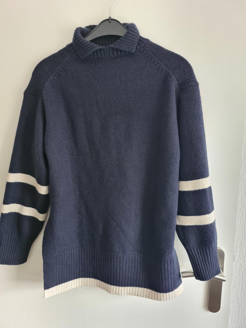 Lange zachte donkerblauwe / jurk  Maat L