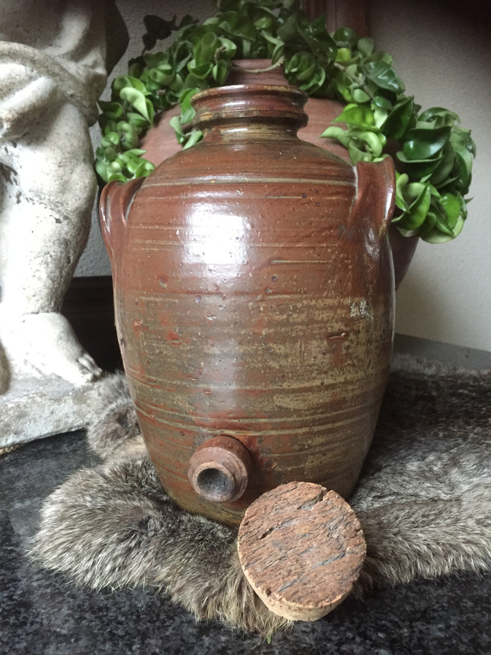 Oude Franse gres/azijnpot