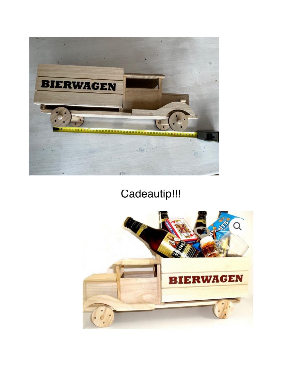 Houten bierwagen (zonder inhoud), speelgoed of cadeautip