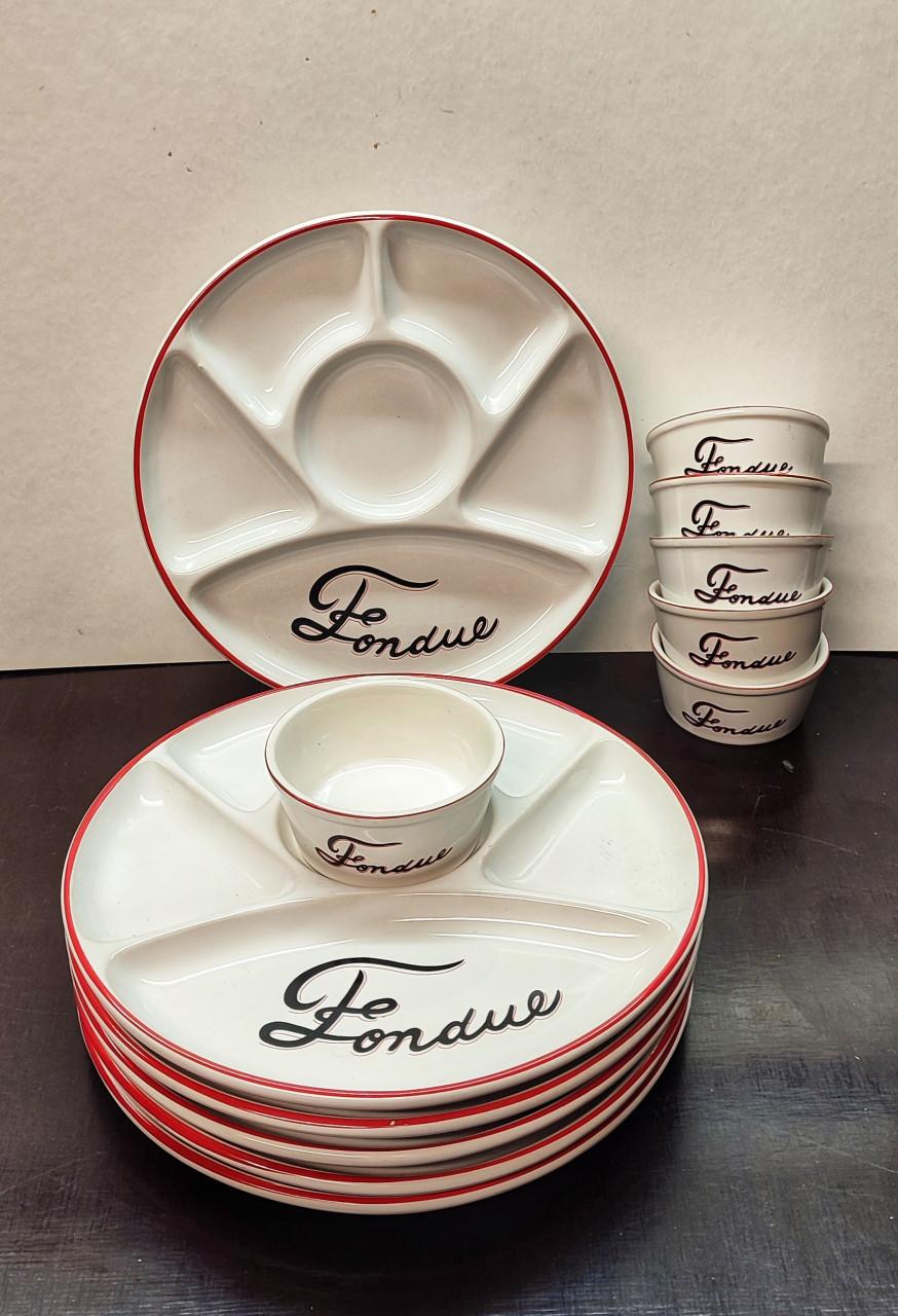 Fondue borden met toebehoren