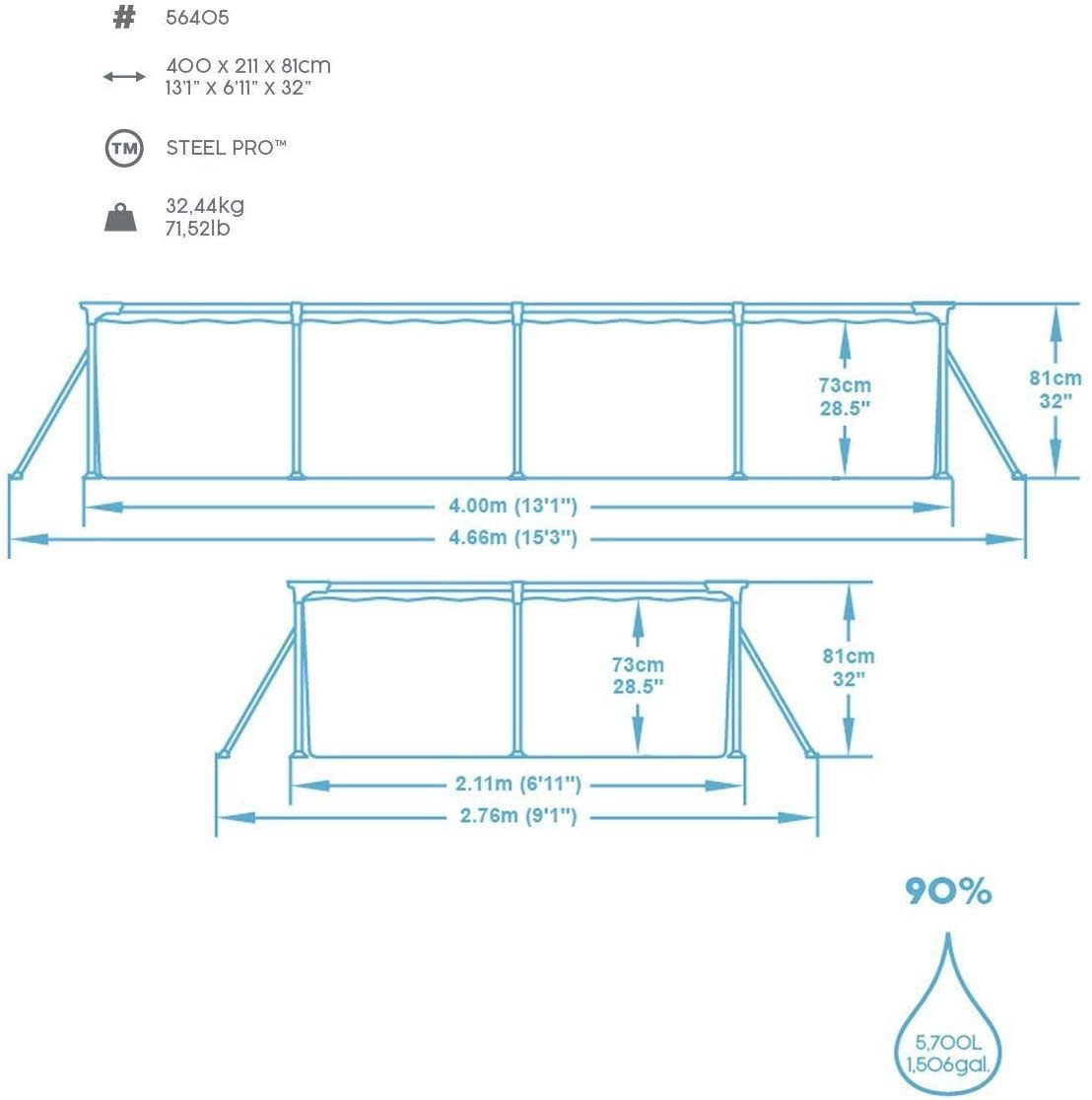 Opzetzwembad 4x2 (400x211cm)