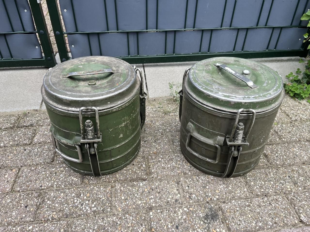 2 Legergamelen 10liter warmhoudketel