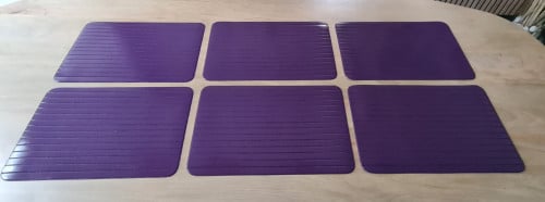 6 mooie paarse kunststof placemats, 45x30 cm