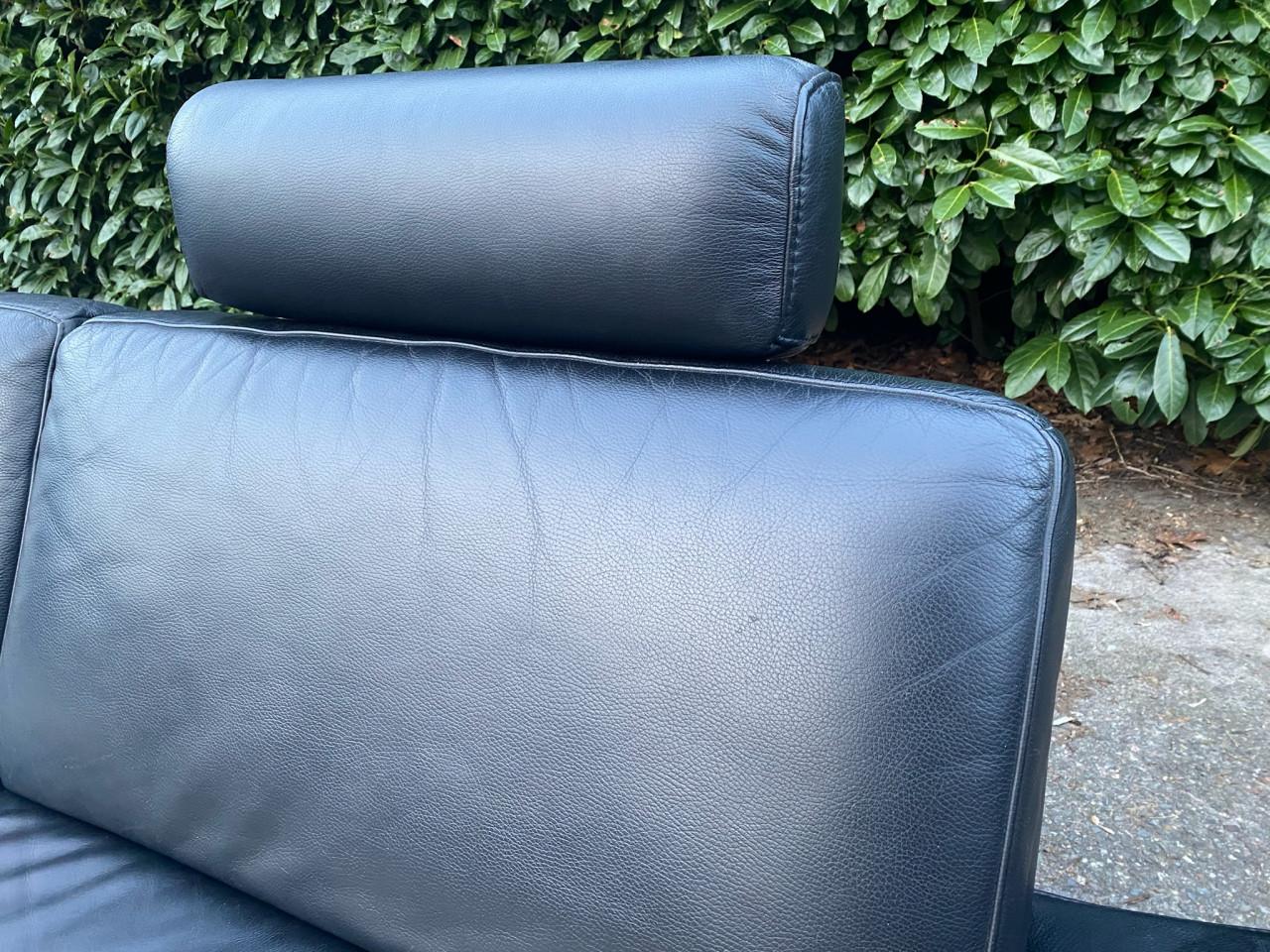 Henders & Hazel Zwarte Hoekbank –Echt Leer-Gratis levering NL