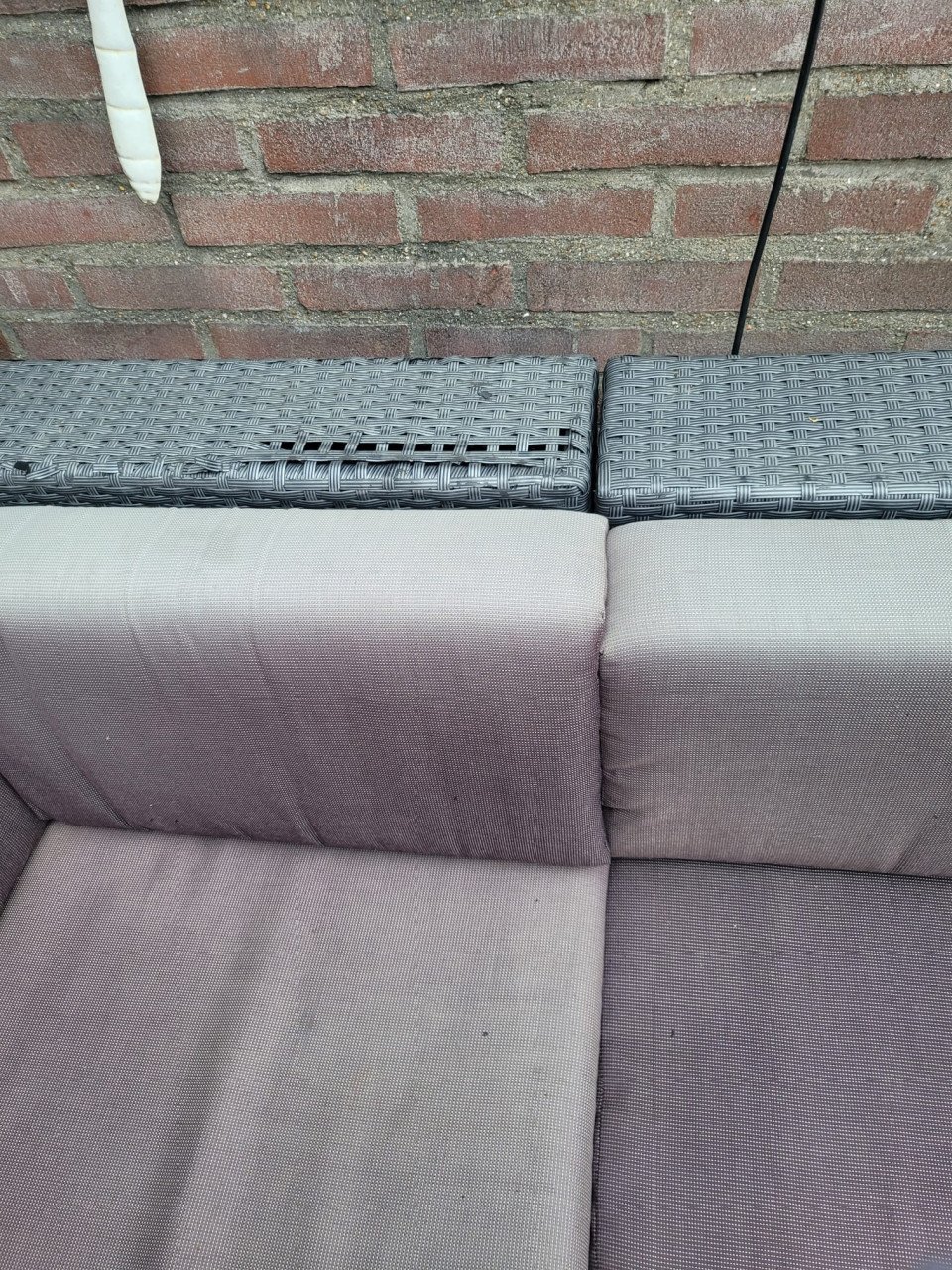 Zithoek tuin set/Lounge set van platte Rattan