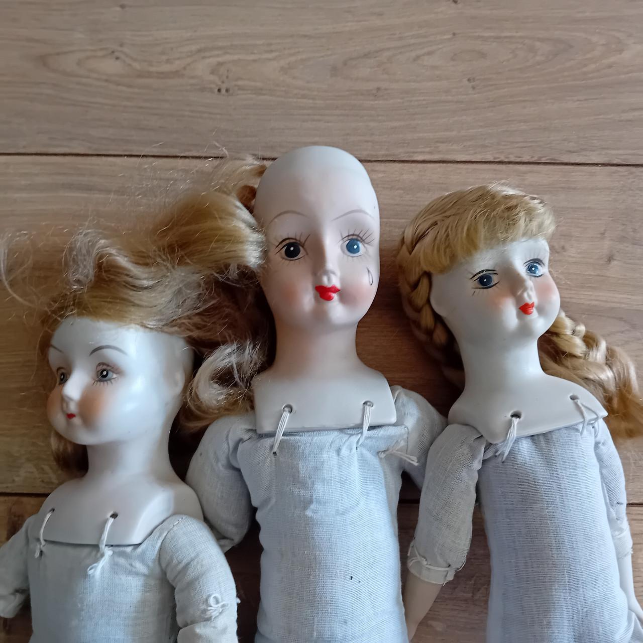 Poppen stenen hoofd 3 x