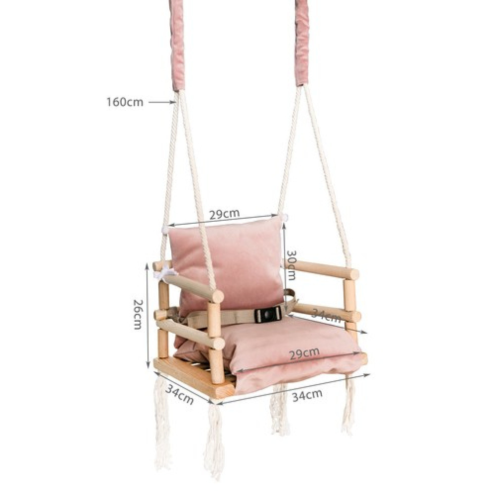 Houten 3 in 1 schommel roze