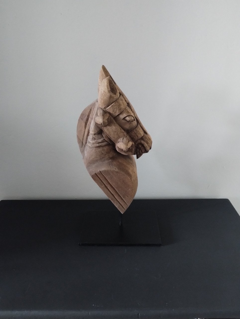 Hout decoratie paard op voet