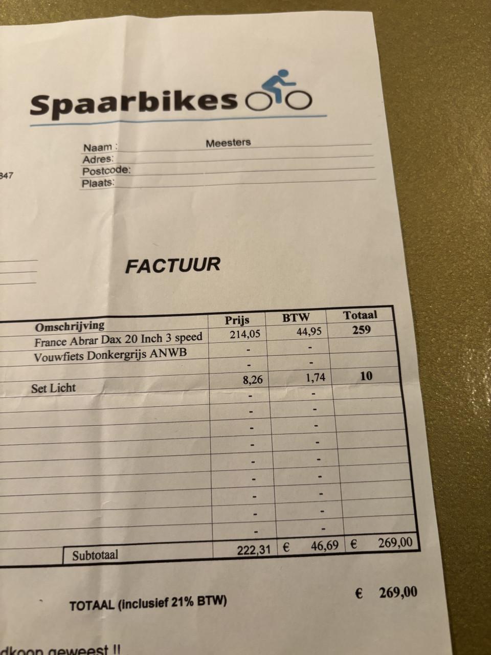 Te koop nieuwe, hele mooie opvouwbare fiets