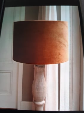 Lampenkap nieuw oker/ roestbruin velours