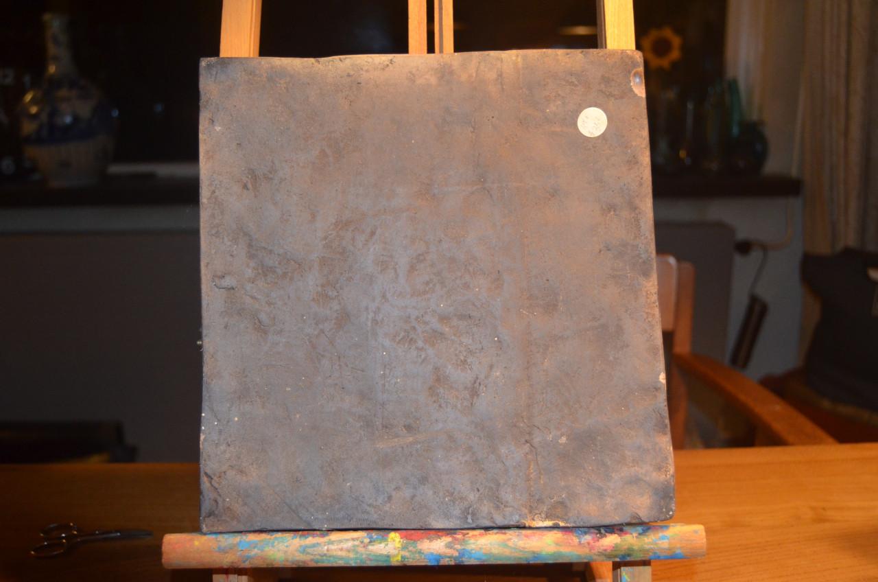 Aardewerk reliëftegel Birma / Burma 18e /19e eeuw met daarop een Boedha