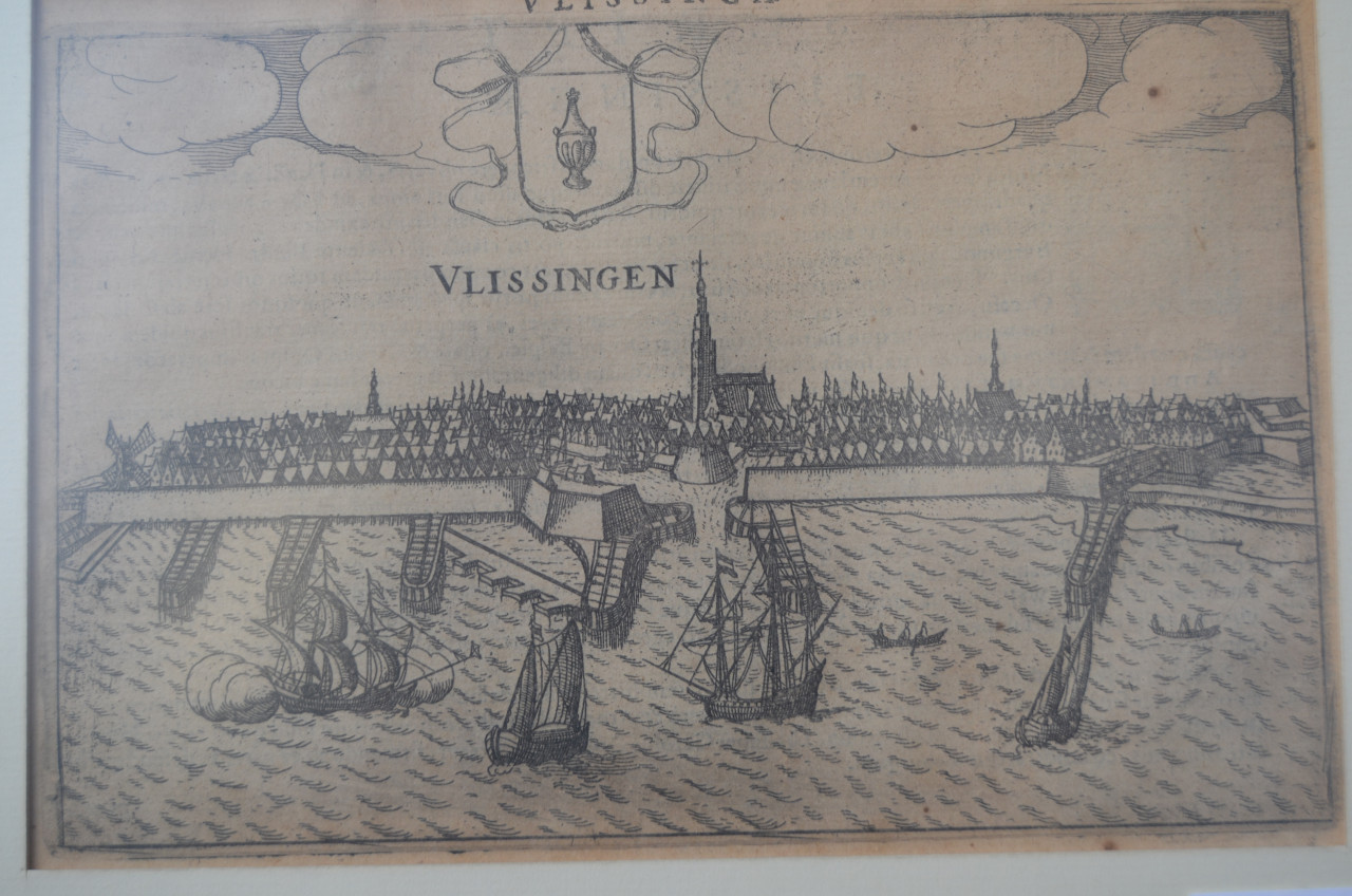 Ets/kopergravure Rede van Vlissingen L. Guicciardini ca 1620