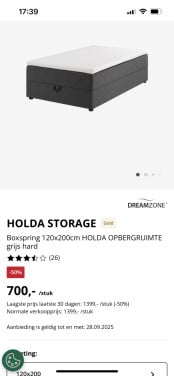 Boxspring met opbergruimte