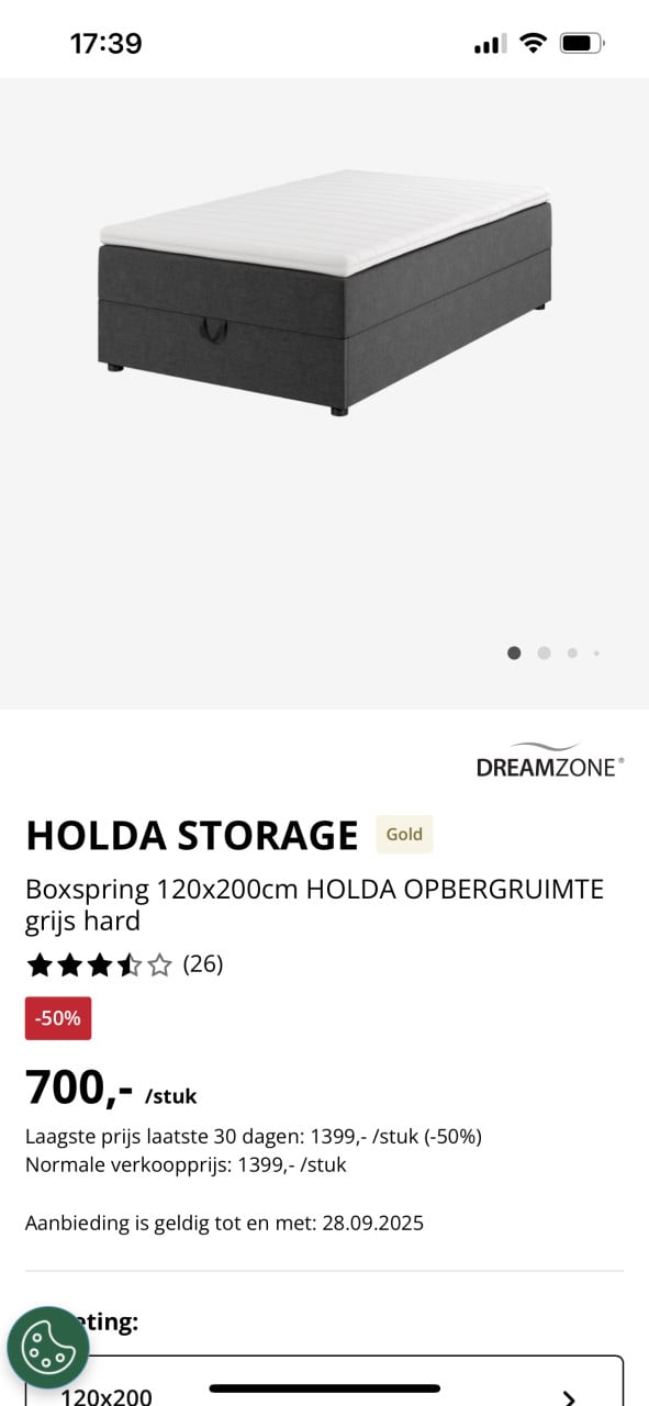 Boxspring met opbergruimte