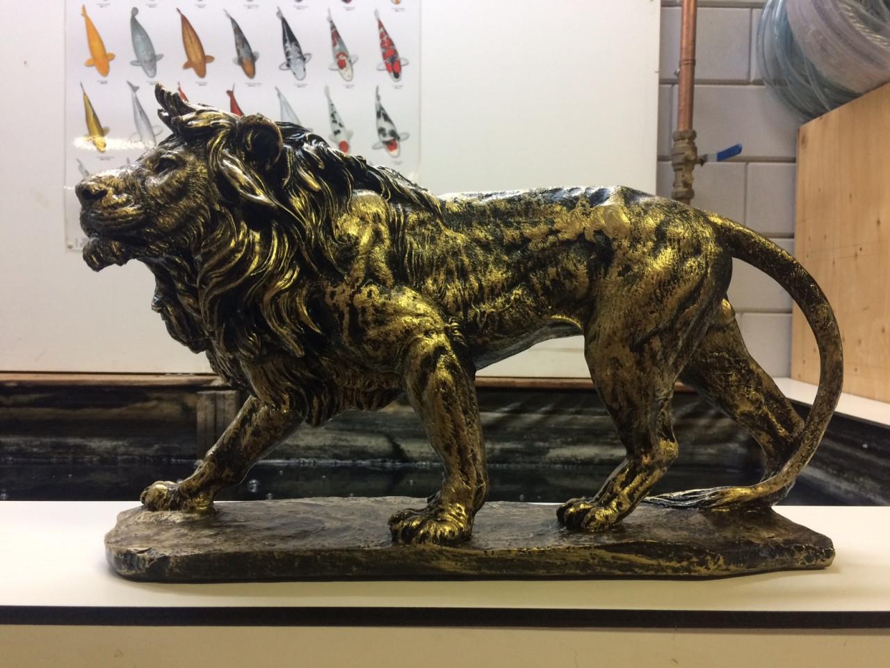 Leeuwenkop goud unieke decoratie! Oud goud