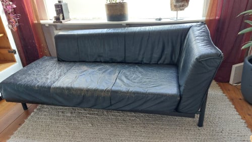 Leren designbank zwart