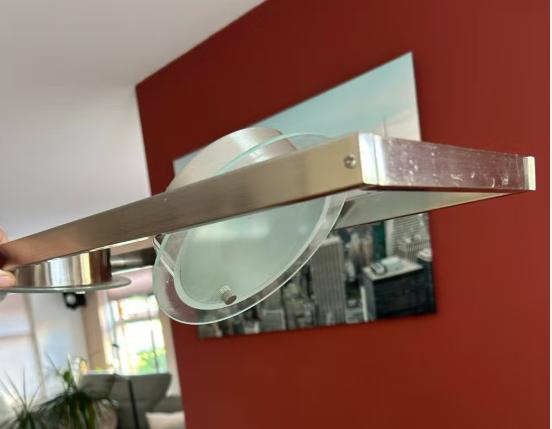 Moderne hanglamp met 4 spots - Geborsteld metaal en glas