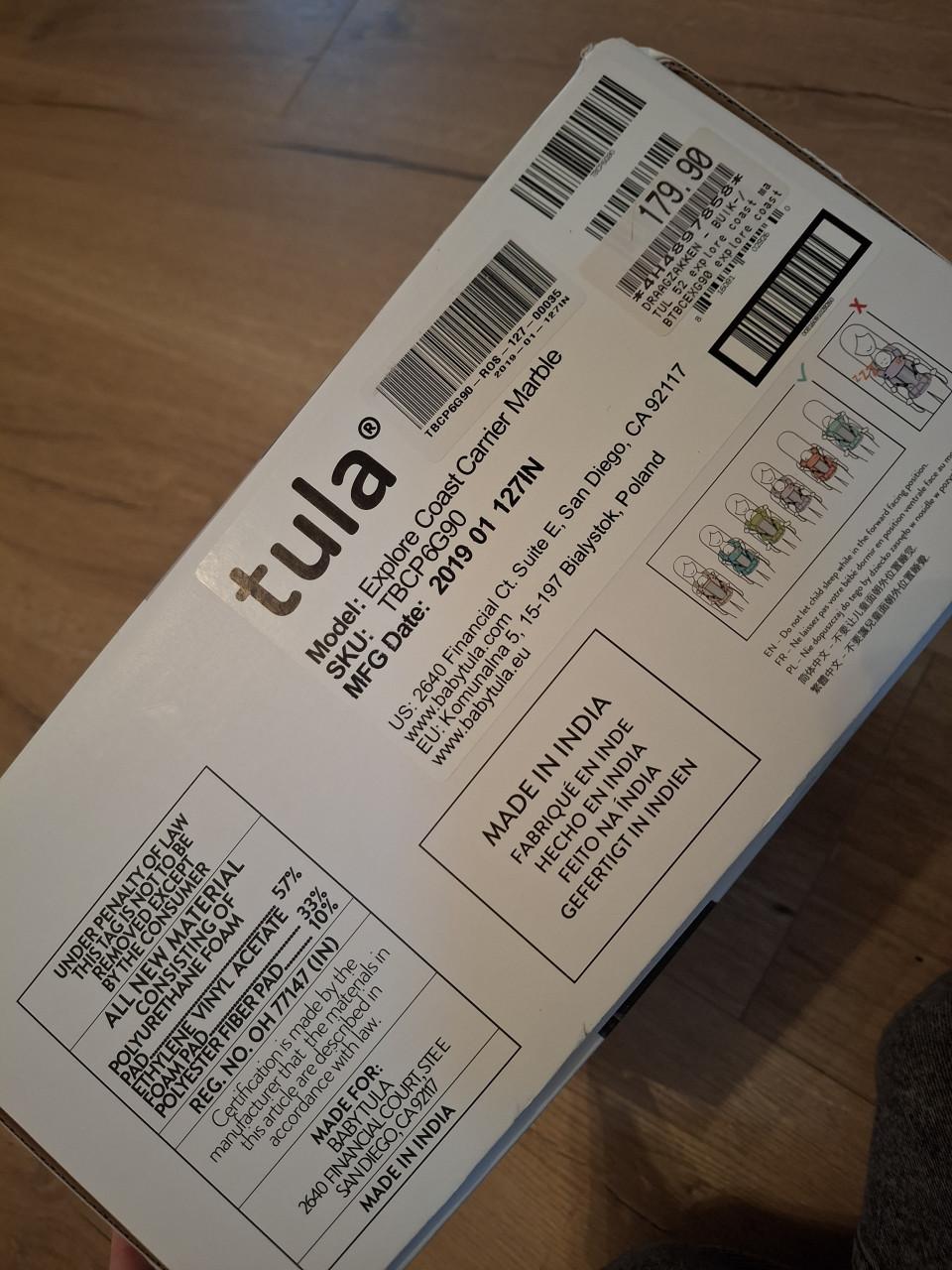 Draagzak tula explore coast marble