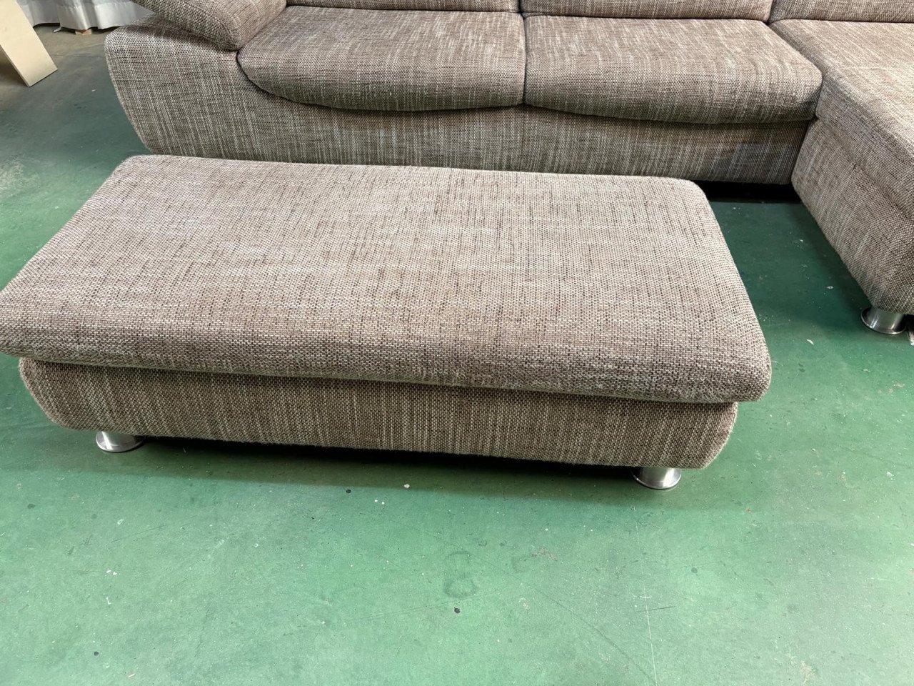 Stoffen bank met longchair