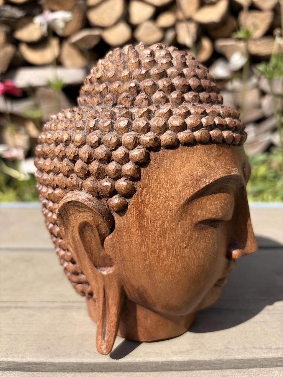 Houten Boeddha kop