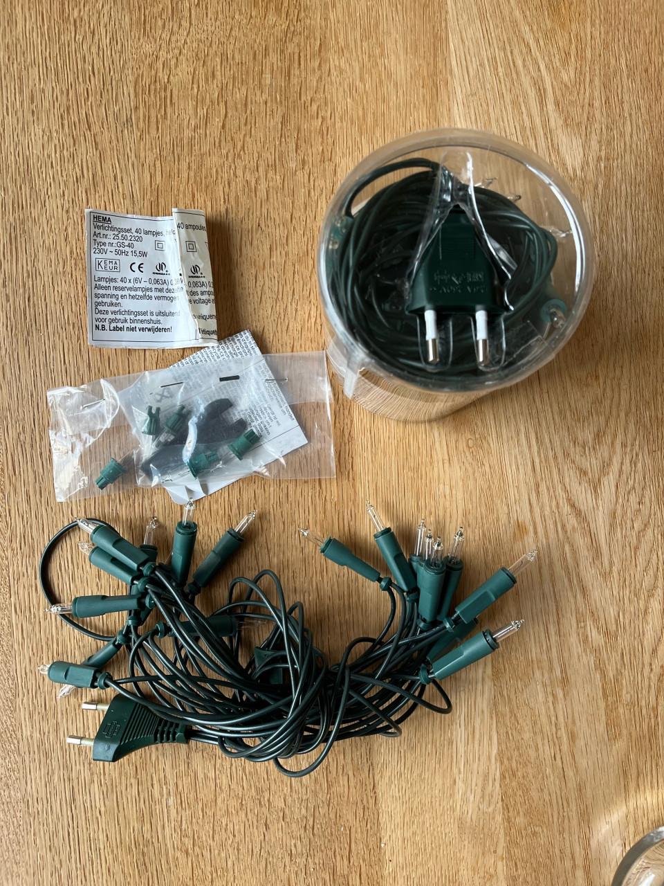 Verlichtingssets kerstboom, 20 en 40 lampjes