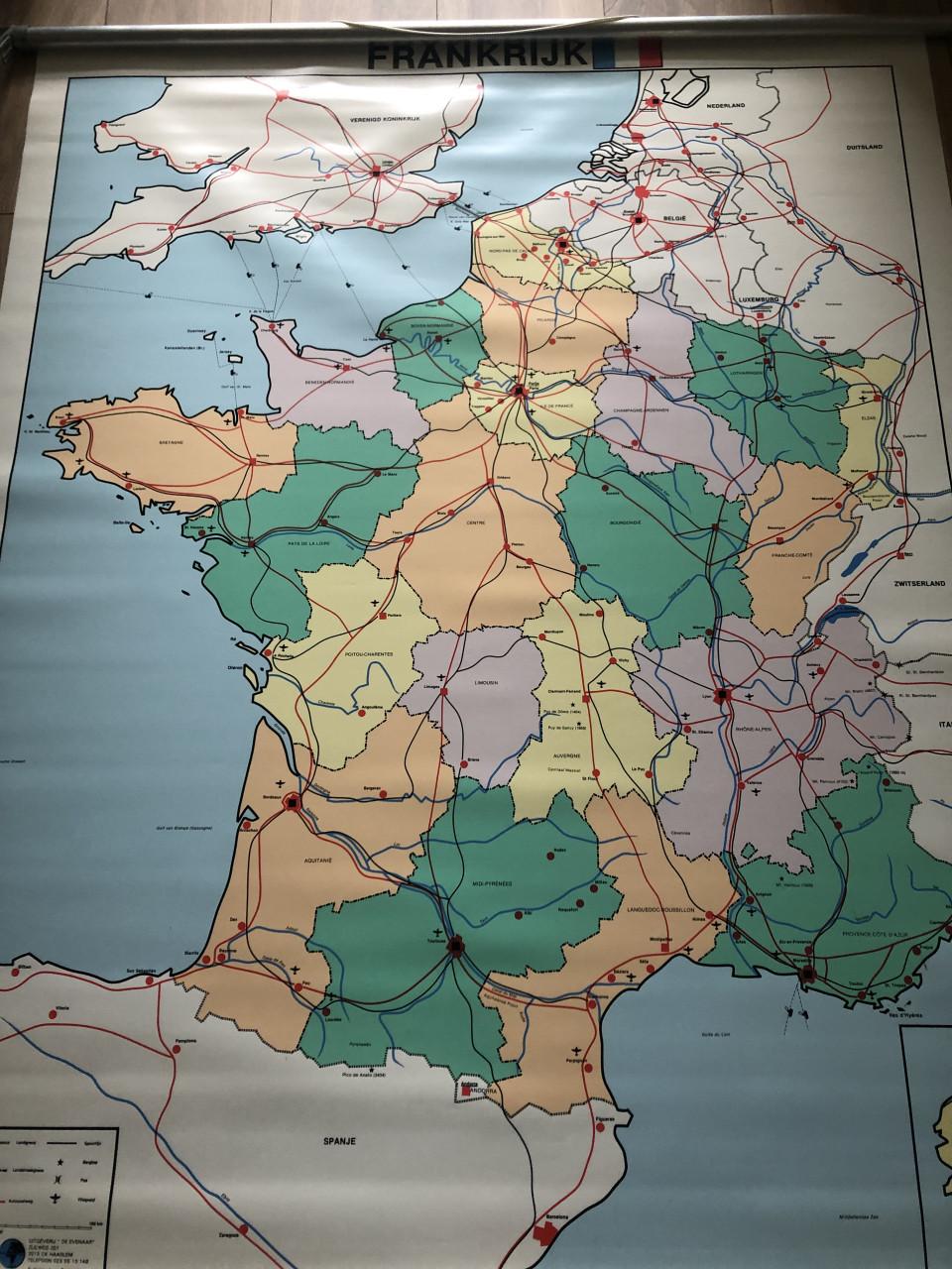 Schoolkaart Frankrijk