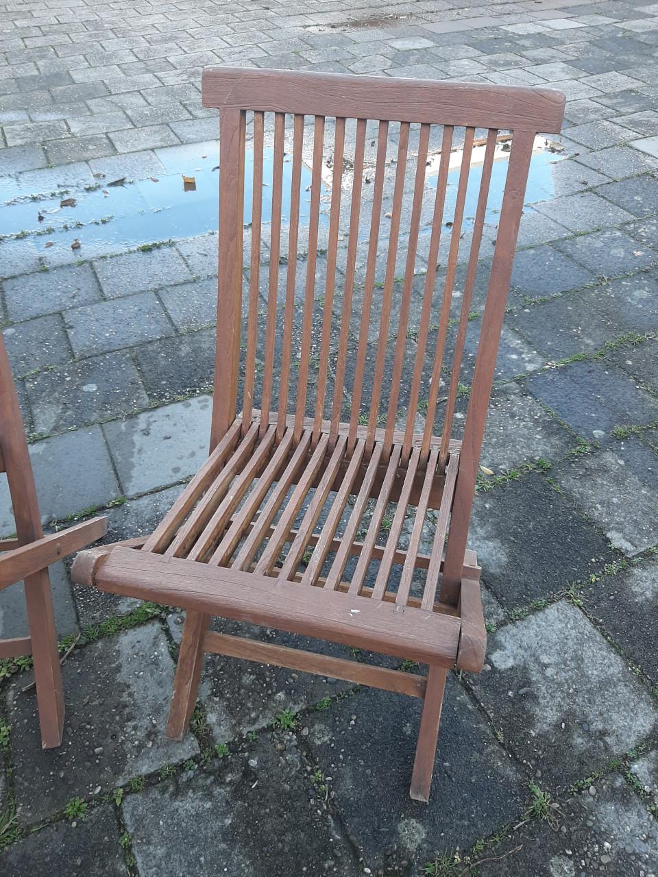 Tuinstoelen hardhout 3stuks