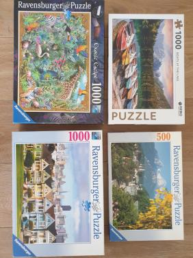 4 puzzels 1000 en 500 stukjes