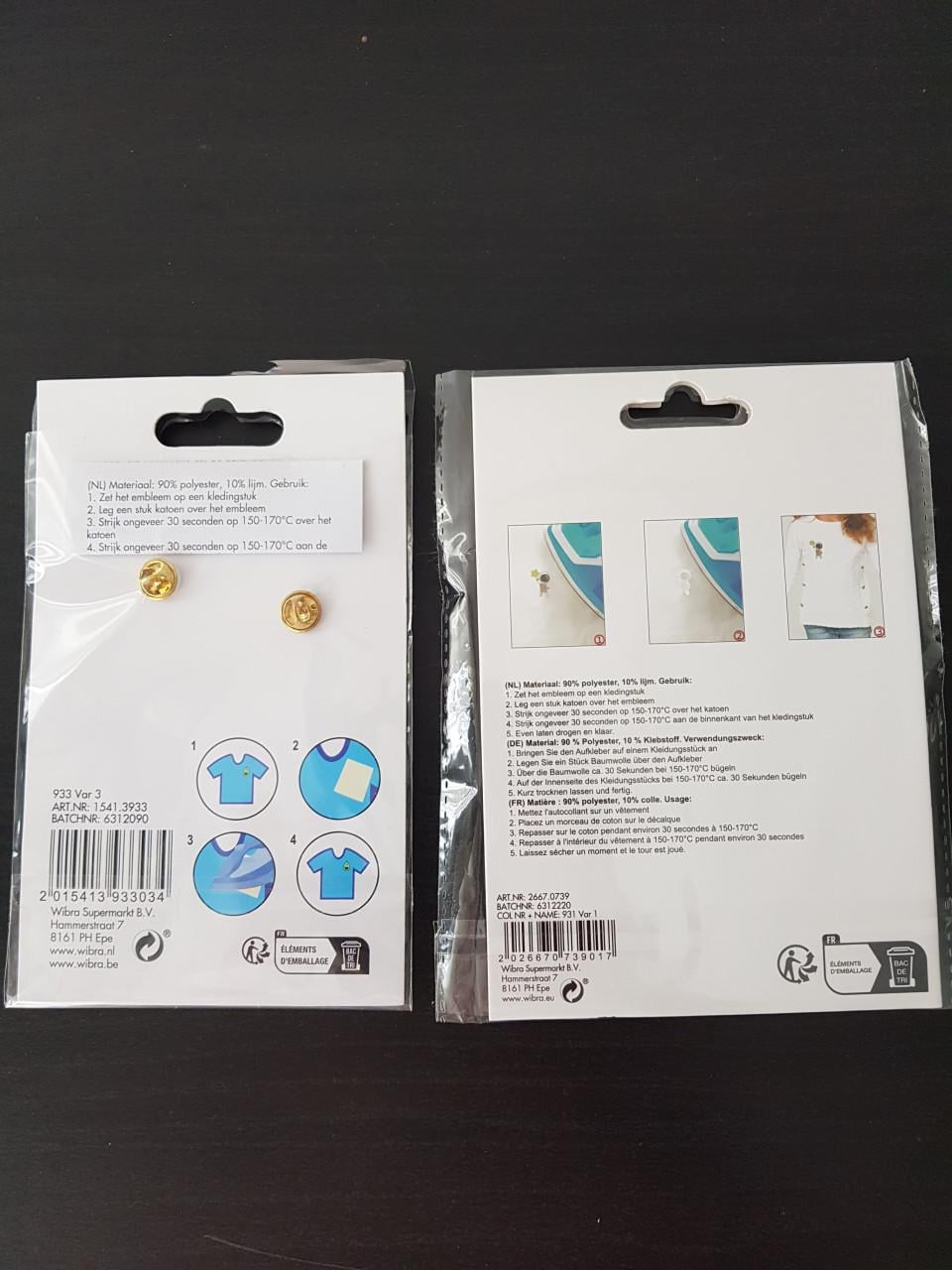 2 x setje strijkapplicatie