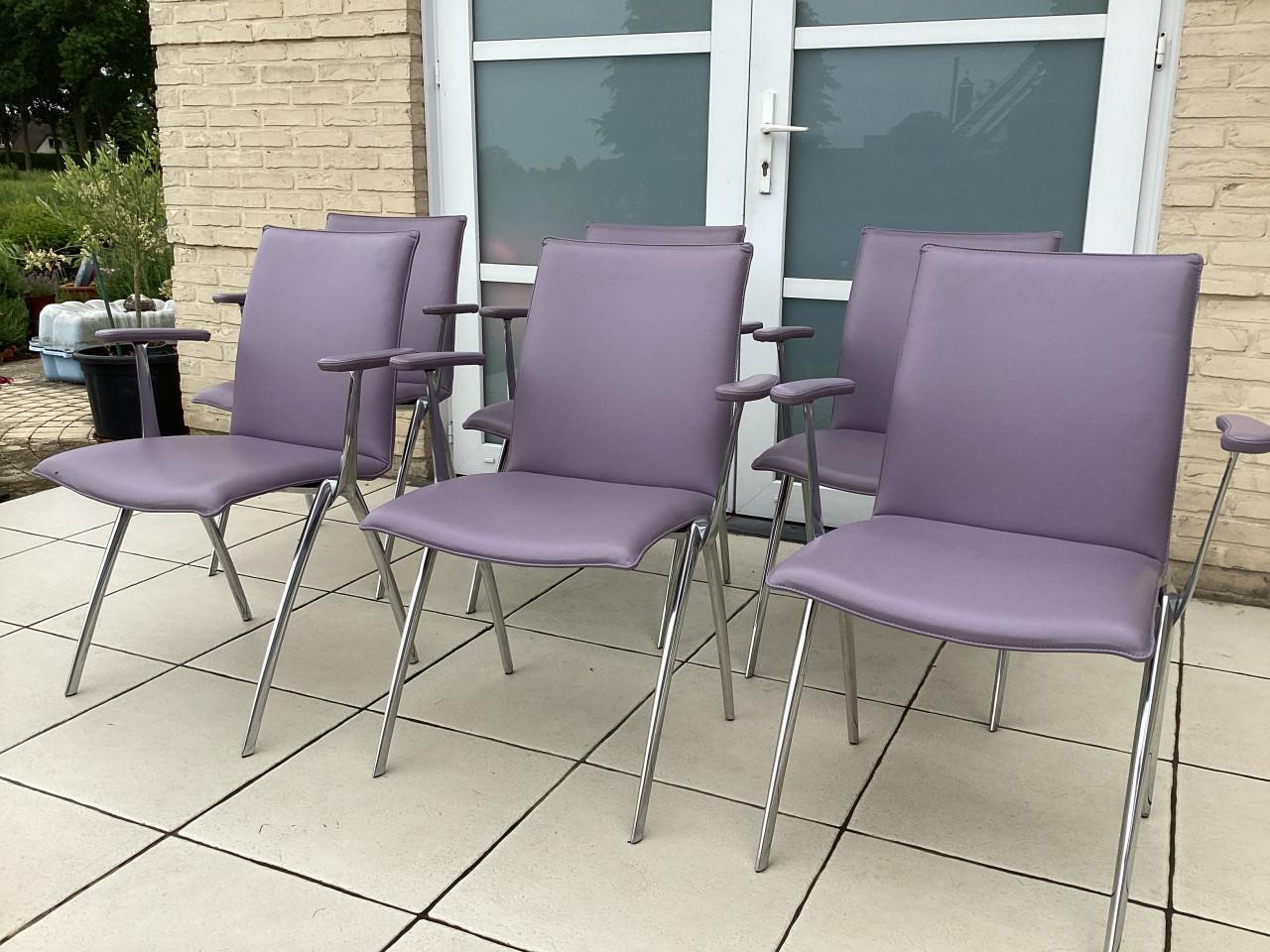 Leolux eetkamerstoelen (set6) model Natello als nieuw design