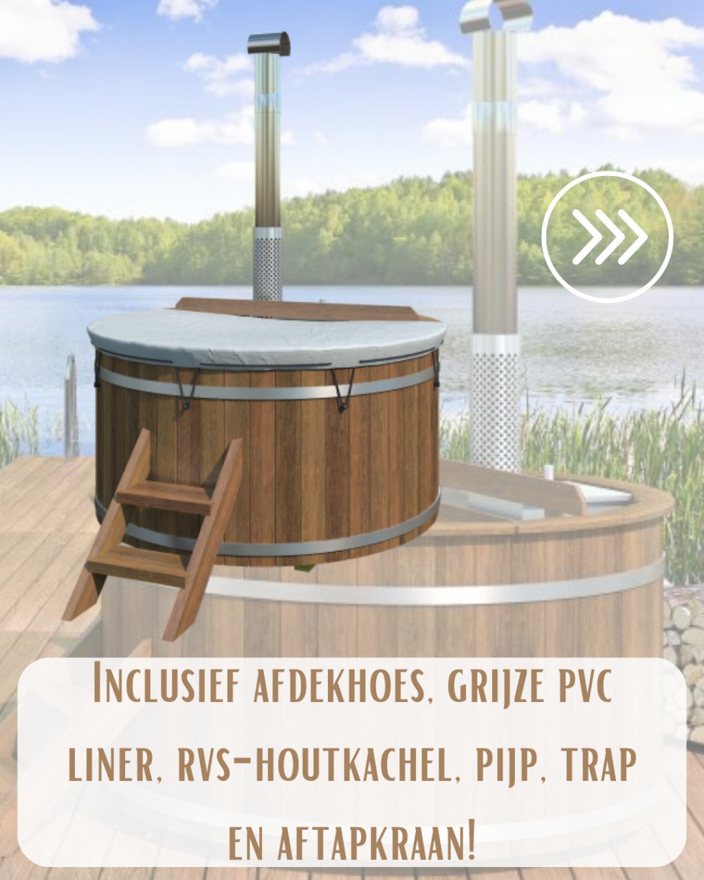 Hottub met interne kachel