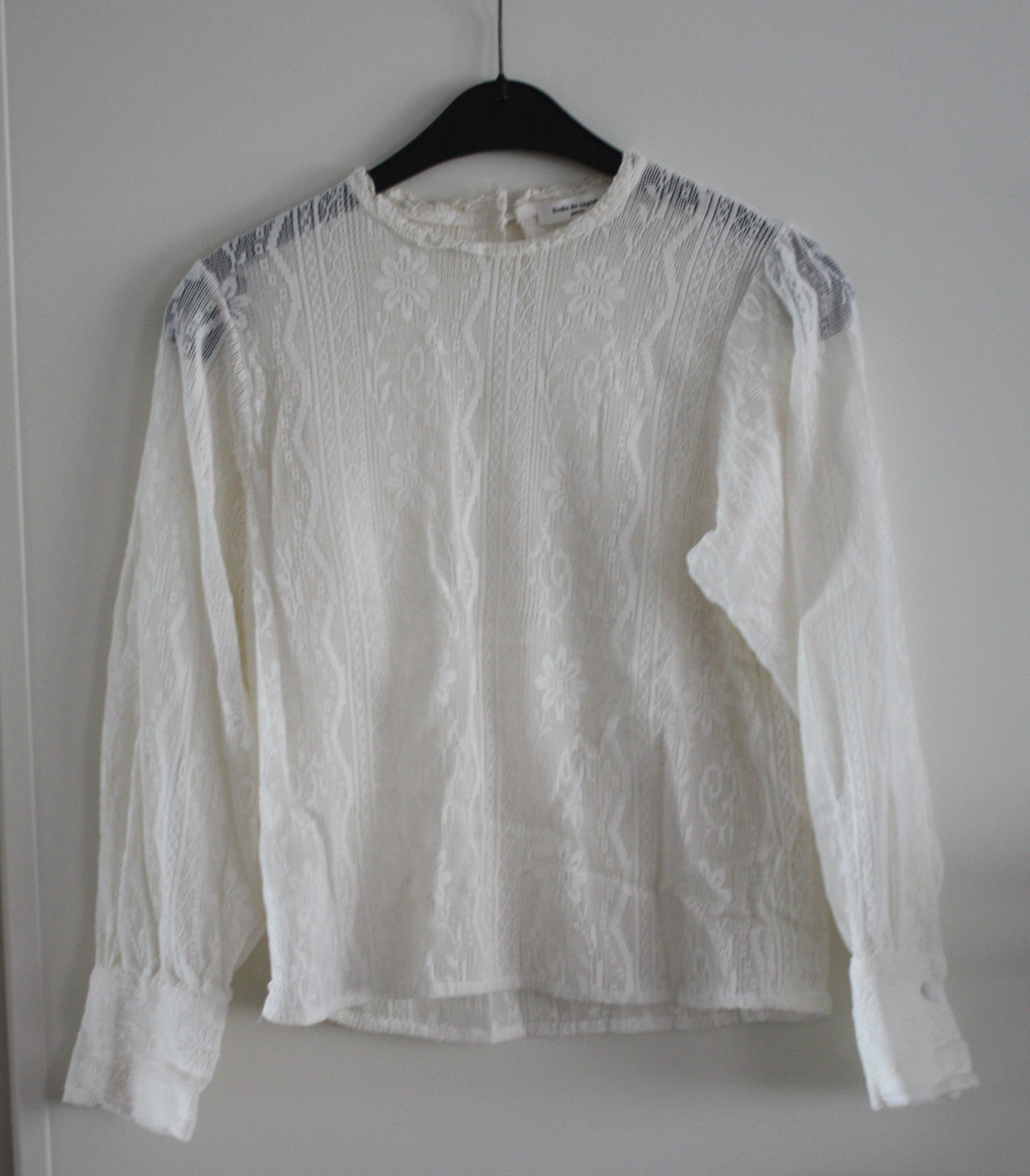 Shirt blouse wit kanten shirt maat m-L