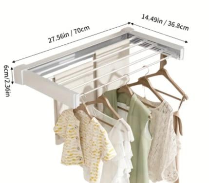 Nieuw opvouwbaar droogrek wand muur droogrek wit onzichtbaar