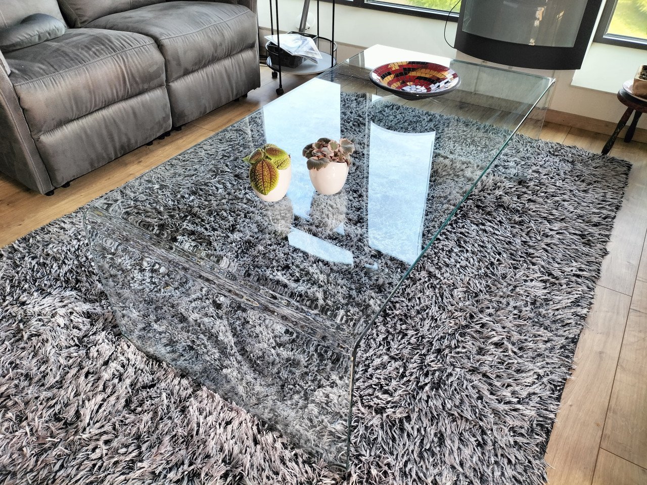 Te koop glazen salontafel