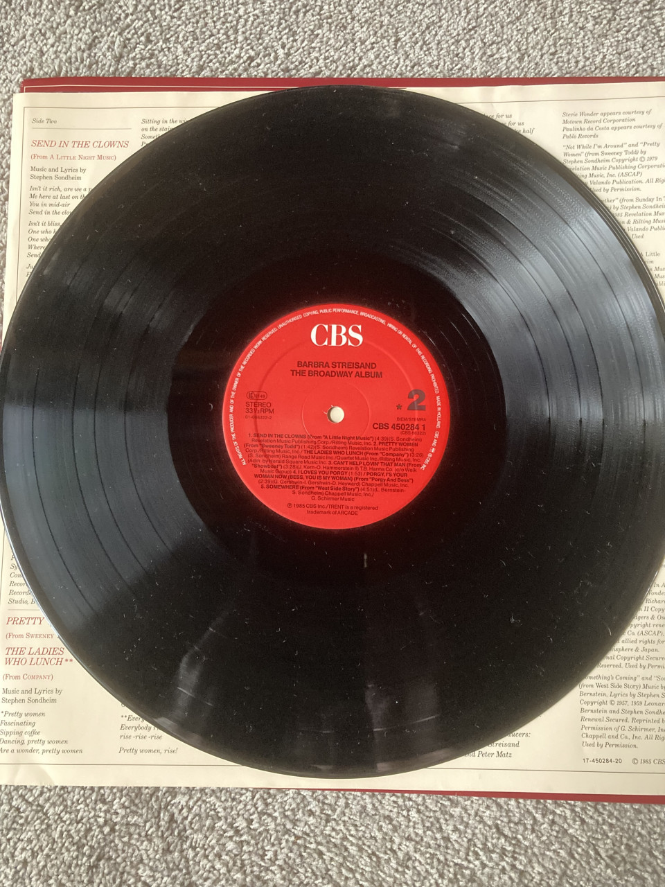 LP Barbra Streisand On Broadway The broadway album