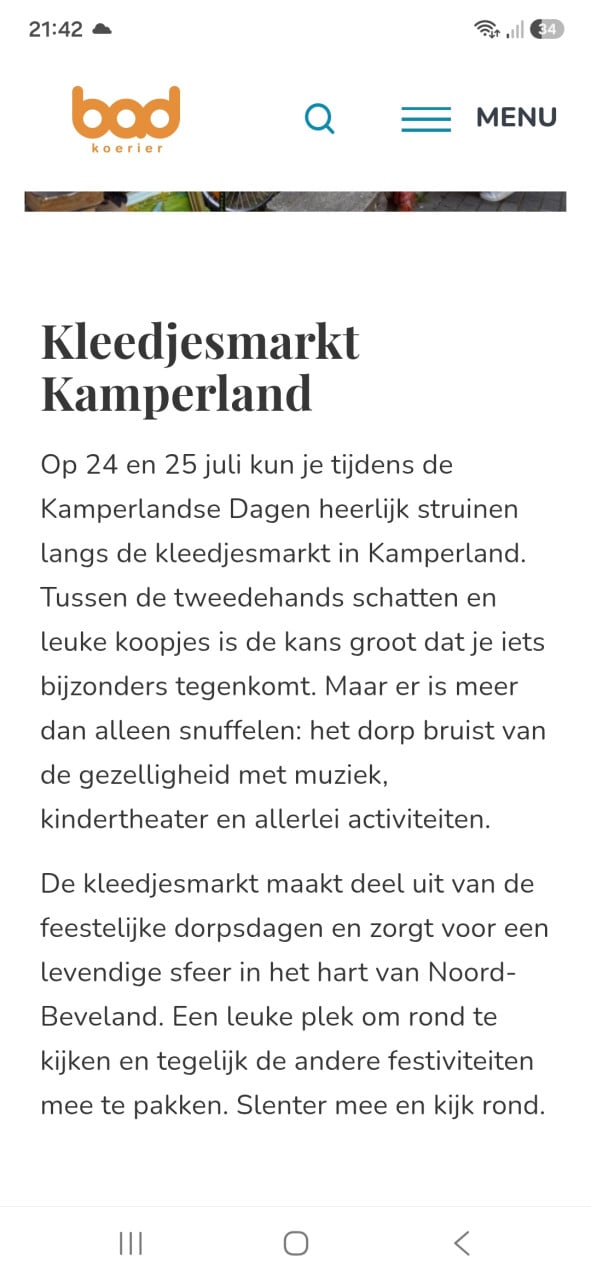 Kleedjes markt op de Kamperlandse dagen