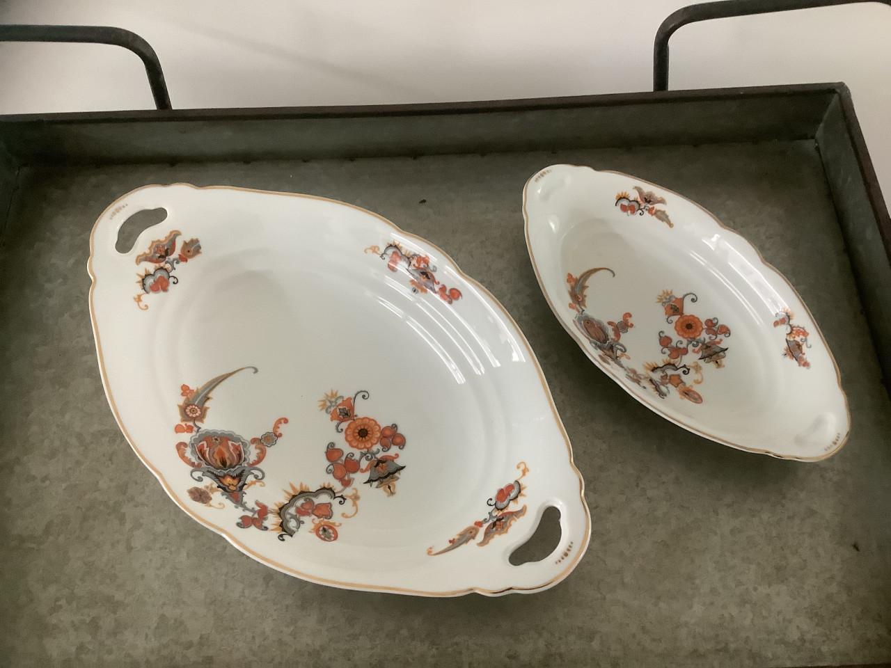 Jamin Servies - set van 2 prachtige Ovale Schalen 36 cm + 25.5 cm