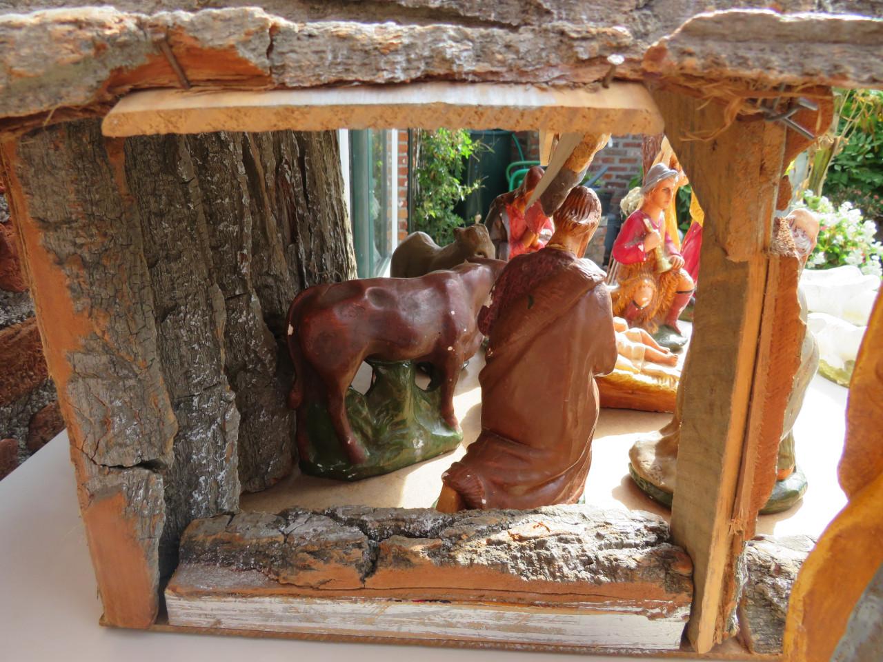 Antieke grote kerststal